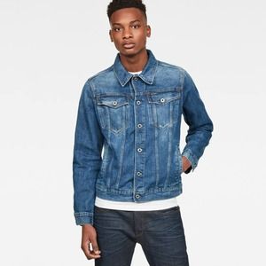 NEW G-Star Raw Men's Size Small 3301 Slim Fit Denim Jacket In Color Faded Stone